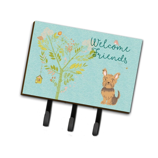 Carolines Treasures Welcome Friends Yorkie Leash or Key Holder, 6 x 2 x 9 in. BB7641TH68 - main